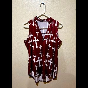 Cowgirl red sleeveless top